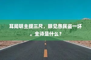 耳闻明主提三尺，眼见愚民盗一坏。全诗是什么？