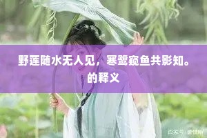 野莲随水无人见，寒鹭窥鱼共影知。的释义
