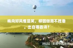 梅向好风惟是笑，柳因微雨不胜垂。出自哪首诗？