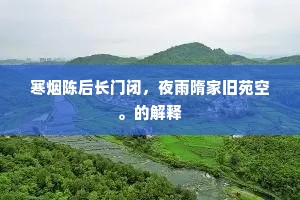 寒烟陈后长门闭，夜雨隋家旧苑空。的解释