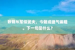 数载从军似武夫，今随戎捷气偏粗。下一句是什么？