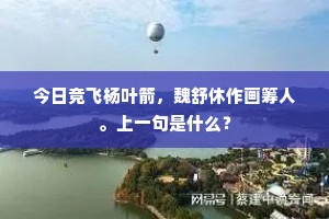 今日竞飞杨叶箭，魏舒休作画筹人。上一句是什么？