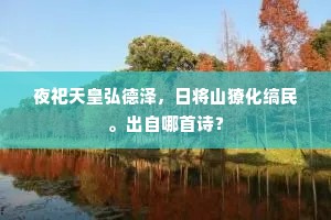 夜祀天皇弘德泽，日将山獠化缟民。出自哪首诗？