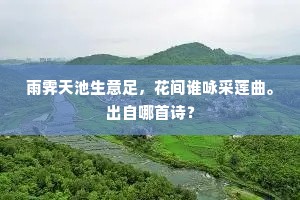雨霁天池生意足，花间谁咏采莲曲。出自哪首诗？