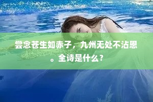 尝念苍生如赤子，九州无处不沾恩。全诗是什么？