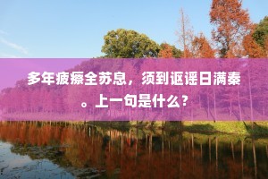 多年疲瘵全苏息，须到讴谣日满秦。上一句是什么？