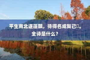 平生南北逐蓬飘，待得名成鬓已彫。全诗是什么？