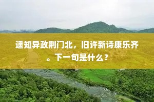 遥知异政荆门北，旧许新诗康乐齐。下一句是什么？