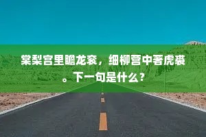 棠梨宫里瞻龙衮，细柳营中著虎裘。下一句是什么？