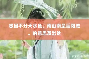极目不分天水色，南山南是岳阳城。的意思及出处