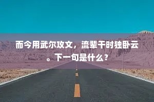 而今用武尔攻文，流辈干时独卧云。下一句是什么？