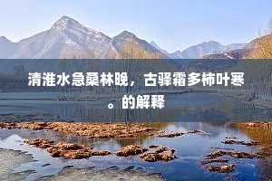 清淮水急桑林晚，古驿霜多柿叶寒。的解释