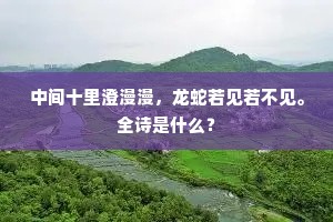 中间十里澄漫漫，龙蛇若见若不见。全诗是什么？