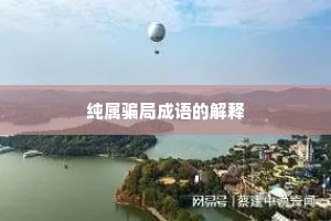 纯属骗局成语的解释