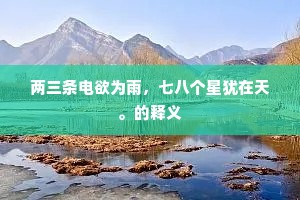 两三条电欲为雨，七八个星犹在天。的释义