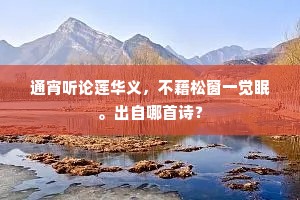 通宵听论莲华义，不藉松窗一觉眠。出自哪首诗？