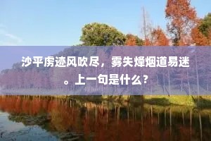 沙平虏迹风吹尽，雾失烽烟道易迷。上一句是什么？