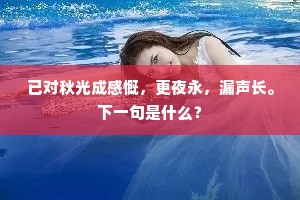 已对秋光成感慨，更夜永，漏声长。下一句是什么？