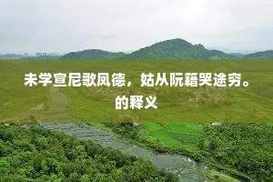 未学宣尼歌凤德，姑从阮籍哭途穷。的释义