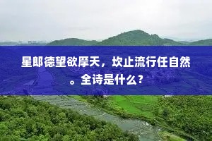 星郎德望欲摩天，坎止流行任自然。全诗是什么？