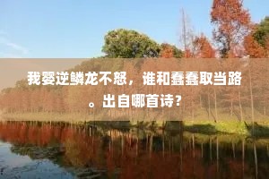 我婴逆鳞龙不怒，谁和蠢蠢取当路。出自哪首诗？