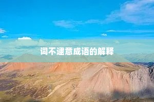 词不逮意成语的解释
