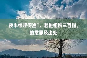 夜半惊呼得渔舠，老稚相携三百指。的意思及出处