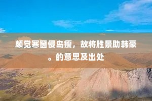 颇觉寒窗侵岛瘦，故将胜景助韩豪。的意思及出处