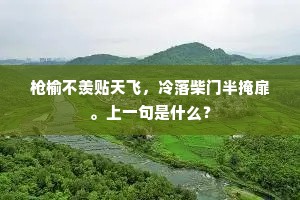 枪榆不羡贴天飞，冷落柴门半掩扉。上一句是什么？