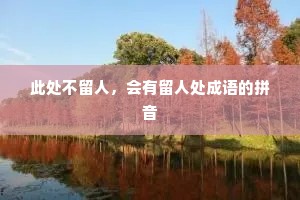 此处不留人，会有留人处成语的拼音