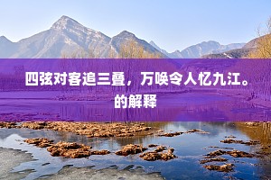 四弦对客追三叠，万唤令人忆九江。的解释