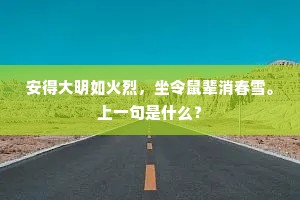 安得大明如火烈，坐令鼠辈消春雪。上一句是什么？