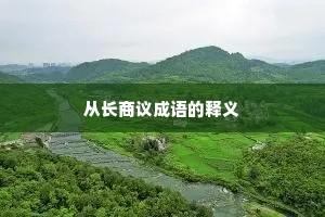 从长商议成语的释义