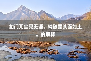 扣门兀坐寂无语，衲破蒙头面如土。的解释