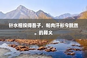 针水相投得吾子，帖肉汗衫今脱然。的释义