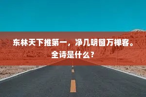 东林天下推第一，净几明窗万禅客。全诗是什么？