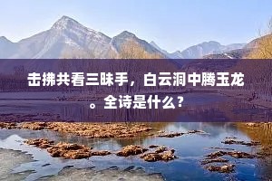 击拂共看三昧手，白云洞中腾玉龙。全诗是什么？