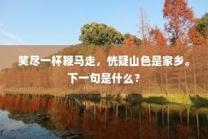 笑尽一杯鞭马走，恍疑山色是家乡。下一句是什么？