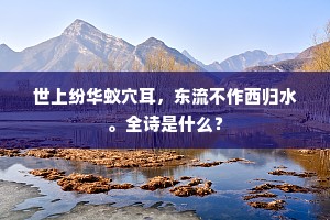 世上纷华蚁穴耳，东流不作西归水。全诗是什么？
