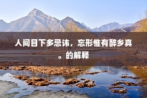 人间目下多忌讳，忘形惟有醉乡真。的解释