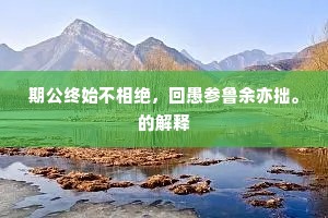 期公终始不相绝，回愚参鲁余亦拙。的解释