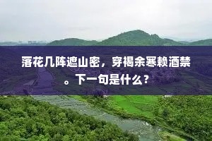 落花几阵遮山密，穿褐余寒赖酒禁。下一句是什么？