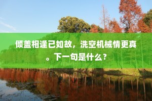 倾盖相逢已如故，洗空机械情更真。下一句是什么？