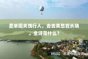 忽举阳关饯行人，去去莫愁官长嗔。全诗是什么？