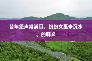 昔年怨声常满耳，纷纷女巫未沉水。的释义