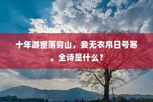 十年游宦落穷山，妾无衣帛日号寒。全诗是什么？