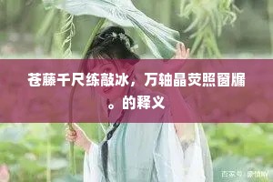 苍藤千尺练敲冰，万轴晶荧照窗牖。的释义