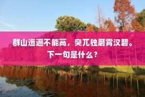 群山迤逦不能高，突兀独磨霄汉碧。下一句是什么？