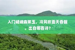 入门嵯峨森紫玉，冷风吹面天香馥。出自哪首诗？