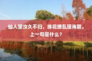 仙人望汝久不归，珠花撩乱瑶海碧。上一句是什么？
